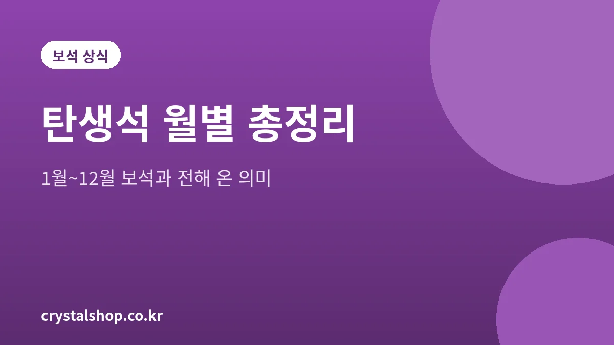 1월부터 12월까지 탄생석을 정리한 인포그래픽
