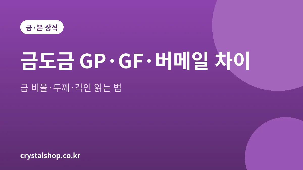 금도금 GP GF 버메일 차이를 설명하는 대표 그림