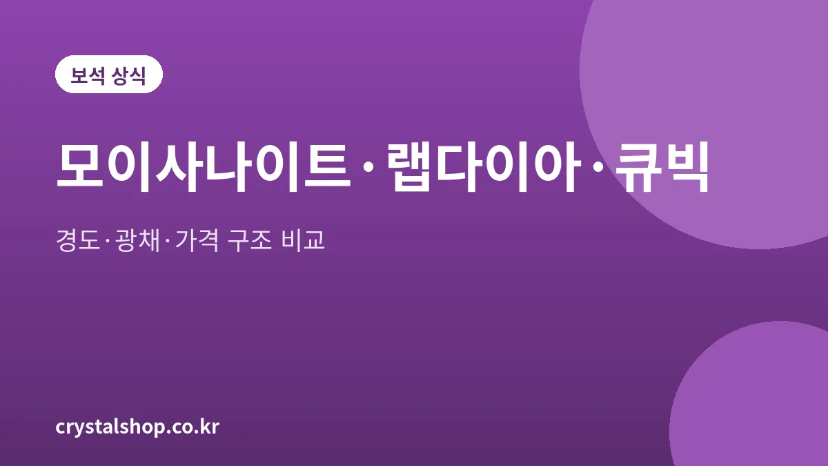 모이사나이트, 랩그로운 다이아몬드, 큐빅 지르코니아 비교 대표 그림